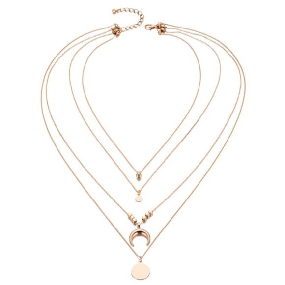 Multilayer Boho Coin & Horn Necklace - Picture 2 of 7